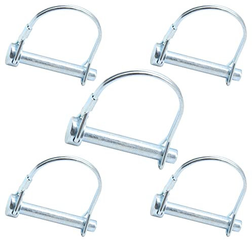 CEEYSEE Lot de 5 goupilles de verrouillage 8 mm x 50 mm Goupilles pliantes tubulaires avec fermeture à encliquetage galvanisée pour remorque, camion, tracteur, benne, ferme, tondeuse à gazon