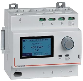 Ecocompteur standard pour mesure consommation sur 5 postes 230V~ - 50/60Hz - 5 Modules