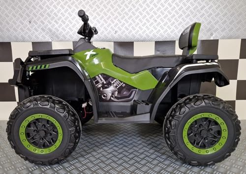 Quad ELÉCTRICO NIÑO 6 AÑOS, 4 Motores DE 24V, DE 3 A 8 AÑOS, Verde Militar