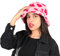 MILAKOO Winter Fuzzy Bucket Hat Cute Lovely Plüsch Pelz Fischer Cap Herz Patterned Dicke Warme Mütze für Frauen Rosa