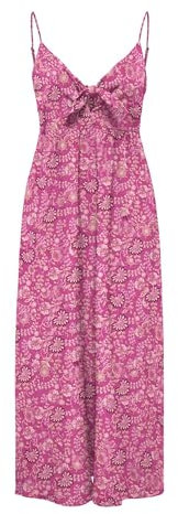 ONLY Onlnova Life Vis Jules Long Dress AOP, Fucsia Fedora, M Mujeres