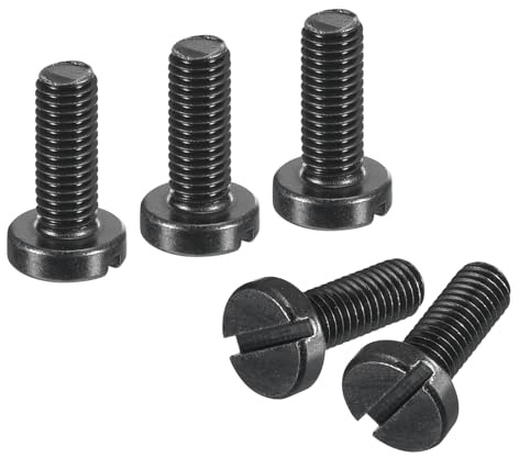 QUARKZMAN Vis À Tête Bouton Fendue Noir Oxydé, 10Pcs 6-48 x 3/8 Vis Machine En Acier Au Carbone Pour L'installation De Meubles Et De Composants Électriques