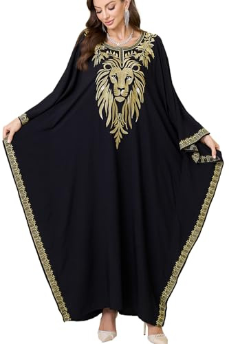 YouKD - Abito lungo in stile bohémien da donna, kimono, taglia grande, cardigan, copricostume da spiaggia, vestaglia, P Nero, Etichettalia unica