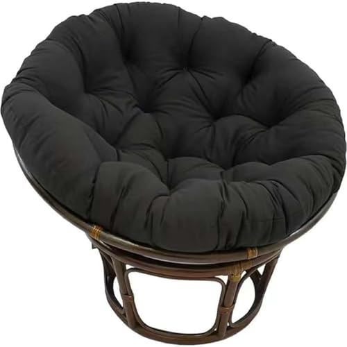 JORTUIO Cojines para Silla Redondos, Cojín para Sillón Colgante de Ratán, Apto para Jardines Exteriores, Columpios Interiores, Sofás,Uso doméstico(Negro,90x90cm)