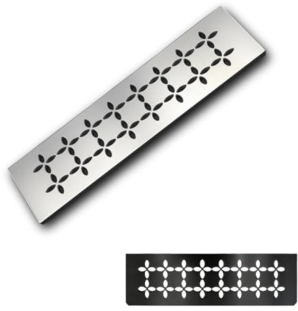 UKIAF 12 Inch Shower Niche Shelf 304 Stainless Steel Rectangular Bathroom Niche Shelf with Brushed Finish and Floral Design Fits Prefabricated Tile Niches 1 Pack