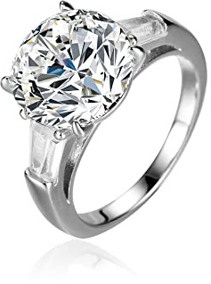 Diamantring, 5ct D-färgad VVS1 Moissanit förlovningsringar for kvinnor S925 sterlingsilver runda diamantringar