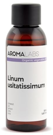 Lin BIO (Linum usitatissimum) - 50 mL - Huile Végétale Vierge et Certifiée Cosmos - Aroma Labs - Made in France