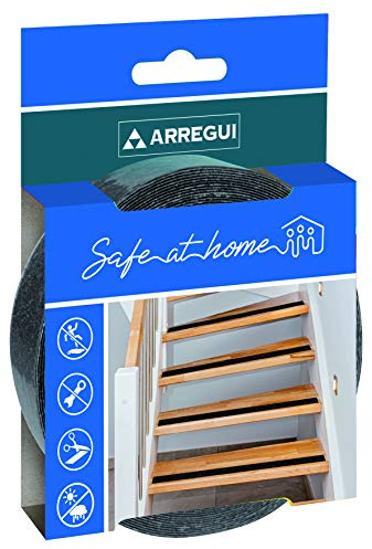 Arregui Halkskydd svart tejp, för inomhus- och utomhusbruk, för trappor, självhäftande, 15 m x 40 mm