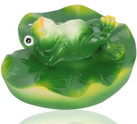 Simulazione artificiale Cuscinetti per rane Piscina Stagno Acqua galleggiante Foglia di loto Rana Stagno animale Decorazione acquario