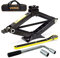 Scherenwagenheber 2T, Car Jack Kit mit Ratsche, Stahlsäule und Gummi, Auto Heber, vergrößerte Stahlplatte, tragbarer Wagenheber für PKW MPV SUV (SN4549)