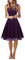 Onsoyours Robes d'invités de Mariage pour Femmes Robes de Demoiselle d'honneur en Mousseline de Soie Florales Robes de soirée balançoire Robes asymétriques A1 Violet M