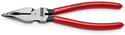 KNIPEX 08 21 185 Needle-Nose Combination Pliers Plastic Coated Black atramentized 185