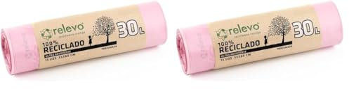 Relevo Sacchi Spazzatura Profumati 100% riciclati, 30 litri, 15 unità (Confezione da 2)