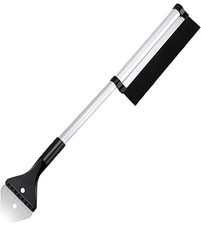 Eiskratzer Auto,2in1 Eiskratzer Auto mit Besen,Scheibenkratzer Auto mit Eisbrecher Funktion,Stabiler Schneekratzer Auto,Einstellbare Länge für Autos Windschutzscheibe,Heckscheiben und Seitenfenstern