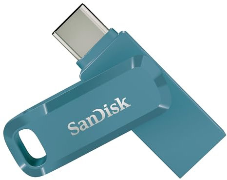 SanDisk Ultra Dual Drive Go USB Type-C 256 GB (Android Smartphone Speicher, USB Type-C-Anschluss, 400 MB/s Lesegeschwindigkeit, Nutzung als Schlüsselanhänger möglich) Navagio Beach