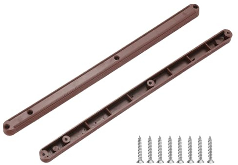 PATIKIL Guide Scorrevoli da 12 Pollici, 2pz Guide in Plastica Montate sui Lati con Viti di Montaggio per Armadietto/Cassetto/Comodino/Tavolo/Armadio, Marrone