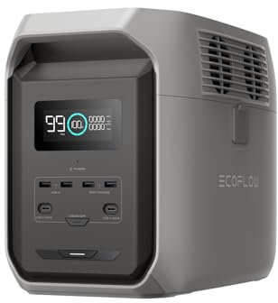 ECOFLOW DELTA 3 1500 Portable Power Station, 1536Wh LiFePO4 Battery, 1.5 Hr Full Recharge, 1800W (3600W Surge), Solar Generator for Home Backup, Emergency, RV, Outdoor Camping, and Power Outages