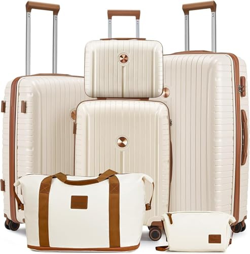 Joyway Set de Valises 6 PCS, Ensemble de Valise en PP, Bagages Légère et Durable, avec Serrure TSA et Roues à 360° pour la Famille et Les Voyages de Longue Durée