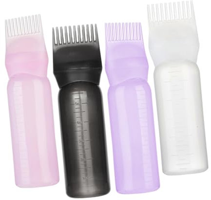 CANIGHT Hair Dye Set of 4 Root Comb Applicator Charcoal Powder Hair Dye Bottle