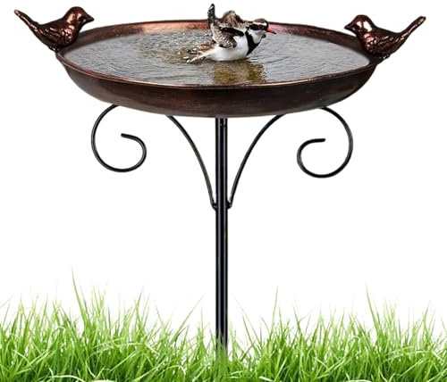 Bassin à oiseaux en résine pour oiseaux de jardin, 79 x 25,4 x 25,4 cm, portable, décoratif, étanche, peu profond, design léger, bol d'eau pour oiseaux, pour terrasse, extérieur et balcon