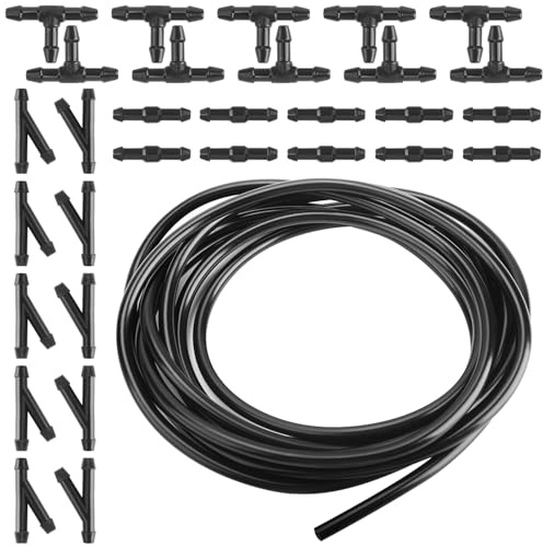 Kit de manguera universal para limpiaparabrisas de coche, 30 conectores tipo Y/I/T, tubo de lavado de 4 m para bomba de agua y boquillas compatibles con la mayoría de vehículos