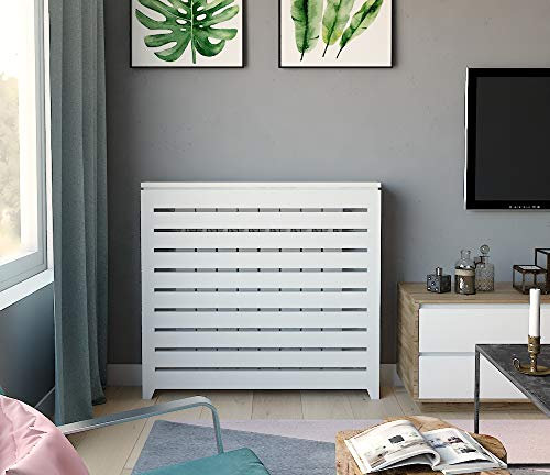 Cache radiateur Finition : laqué blanc mat Dimensions extérieures : (largeur x profondeur x hauteur) : 94 x 19 x 87 cm Dimensions intérieures : 90 x 17 x 85 cm - -