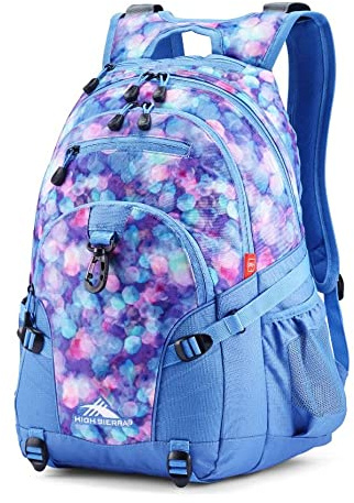 High Sierra Loop Backpack, Travel, or Work Bookbag with tablet sleeve, One Size, Shine Blue/Lapis