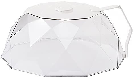 Herbests Mikrowellenabdeckhaube 26CM, Transparent Mikrowellendeckel Spritzschutz Mikrowelle Tellerabdeckhaube Mikrowellen Abdeckung mit Griff BPA Frei für Mikrowellengeschirr Obst und Gemüse