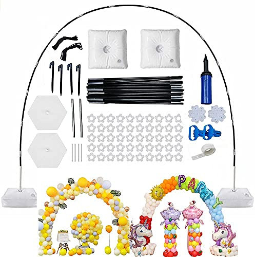 10FT Balloon Arch Kit, Adjustable Balloon Garland Stand with Water Fillable Base Balloons Clips Balloons Pump Knotter for Party, Wedding, Birthday Decoration