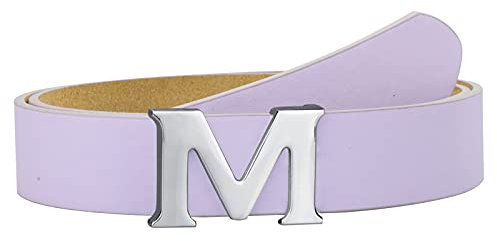 Damen Gürtel für Jeanskleid, Ledergürtel für Frauen mit Buchstabe M Dornschließe