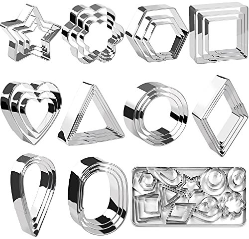 Mini Cookie Cutter Shapes Set 30Pcs Small Biscuit Cutters Polymer Clay Cutters Stainless Steel Fondant DIY Baking Pastry Cutters