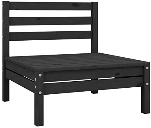 Catherinol Garten-Mittelsofa, Loungesofa, Sitzecke Garten, Gartensofa, Multifunktionssofa, Balkonset, Palettenmöbel, Europaletten Möbel, Balkonmöbel, Paletten Sofa, Schwarz Kiefer Massivholz