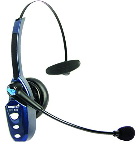 BlueParrott B250-XTS Mono Bluetooth Wireless Headphones 91% Noise Canceling Over Head Trucker Headset with Mic, Lightweight Design with Adjustable Headband, 20 hrs. Talk Time, Blue