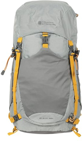 Mountain Warehouse Elgon 35 L Rucksack – Strapazierfähige und Praktische Tasche mit Regenschutz, Brust- und Hüftgurte – Ideal für Frühling, Sommer, Camping, Wandern Grau Einheitsgröße