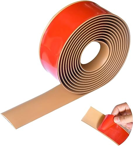 Laminatgolv tröskel övergångsremsa, självhäftande PVC platt dörr tröskel remsstänger, vinyl golv kantkant, golvsammanfogningsremsa, kakel till laminat övergångsremsa (brun 5 m/4 cm)