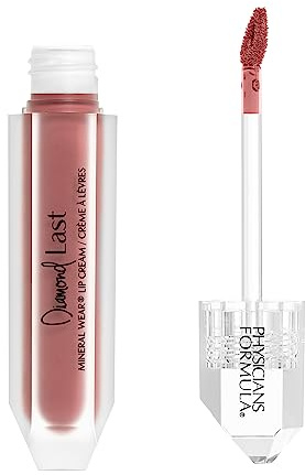Physician Formula Mineral Wear Diamond Last, Rouge à Lèvres Liquide Ultra-Crémeux, Richement Pigmenté, Formule Nourrissante et Longue Durée, Teinte Rose Quartz