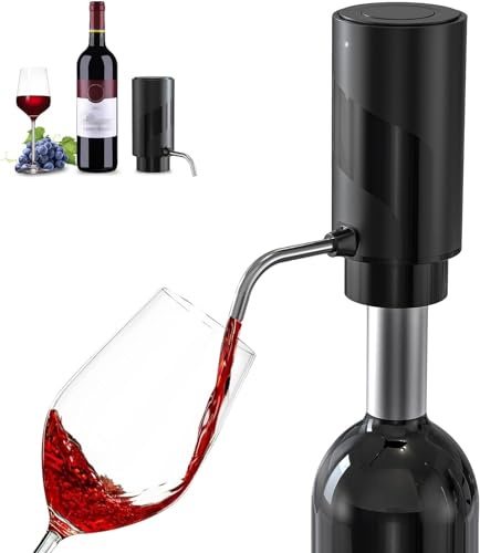 AREYCVK Wine Aerator Electric Wine Decanter Automatic Wine Aerator, Wine Dispenser Wine pourer with USB Rechargeable,Wine Lover for women&Men(Black-ABS)