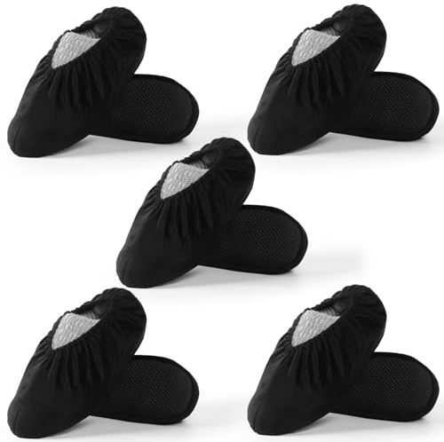 WUFANC 5 Paires Surchaussures Lavable - Surchaussure Réutilisables, Antidérapants et Résistants à l'usure, Couvre-Chaussures Convient Divers Endroits Intérieurs Tels Tapis et Carrelages
