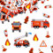 COLOFALLA 100 Stücke Feuerwehr Deko Feuerwehr Konfetti Tischdekoration Kindergeburtstag Feuerwehr Streudeko Feuerwehrauto Konfetti Party Feuerwehr Geburtstag Deko (Feuerwehr)