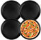 Pizzablech Pizzateller Rund Ø 20 cm, Quiche Backform, 4 Stück Edelstahl Rund Pizzaform, Pizza Blech, Antihaftbeschichtet Pizzabackbleche Set für Pizza, Flammkuchen, Kuchen