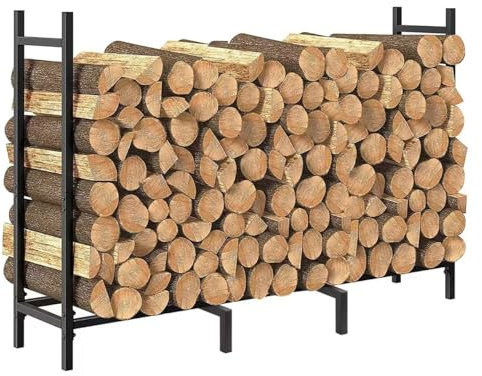 HyDsen Kaminholzregal Metall,120x25x80CM Garten Kaminholzunterstand,Schweres Holzscheitregal für die Lagerung von Brennholz,Holzlagerregal aus Metall,Kaminholzregale für Terrasse Innen und Außen