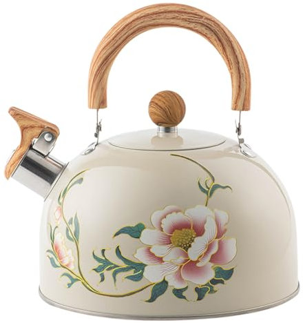 YARNOW Bollitore Teiera Fornello in Acciaio Fischio Capacità Per Acqua Bollente Per Cucina e Campeggio Facile Da Trasportare e Versare