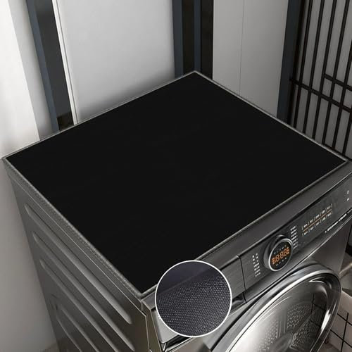 Highdi Housse de Protection pour Machine à Laver Top, Ferreux Coussin de Machine à Laver Antidérapant Housse de Machine à Laver pour Machine à Laver Ou Sèche-Linge (Noir,60x60cm)
