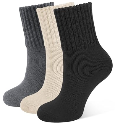 CLOSEMATE Womens Thermal Socks Warm Winter Socks 3 Pairs Thick Comfy Work Hiking Crew Boot Socks Gifts for Ladies UK Size 4-8