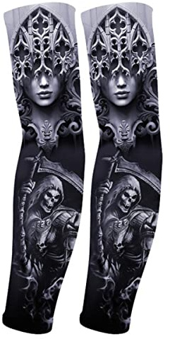 RU-X Manchette Gaming Tatouage,Manchette Bras Homme Sport,Manchette Bras Femme,Manchette Anti uv Avant pour Travail,Handball,Velo,Volley,XL