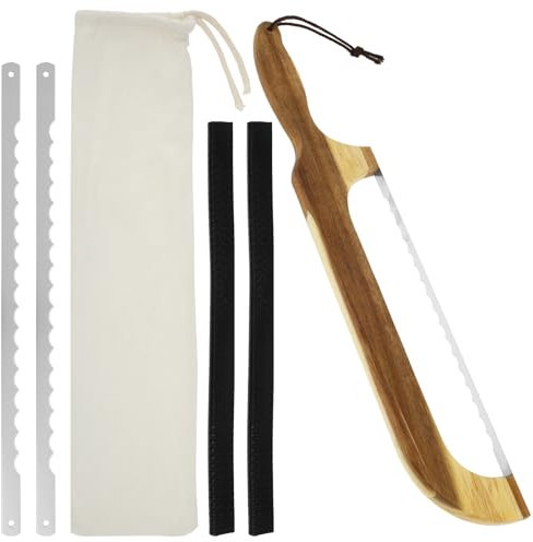 Trancheuse à pain pour pain maison, 42 cm, couteau dentelé inoxydable avec poignée ergonomique pour levain, pâtisserie, fruits