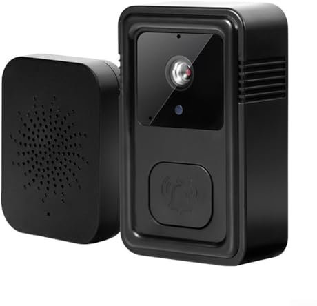 Feegow Campanello senza fili, kit campanello senza fili per KEMENT, citofono bidirezionale, portata 150 m, cambio vocale, per casa e ufficio (nero)