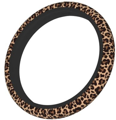 Lenkradbezug mit Leopardenmuster für Auto, Neopren Universal 38cm/ 15 Zoll rutschfester Lenkradbezug, Autozubehör Lenkradschutz für Frauen und Männer