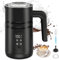 Milchaufschäumer Elektrisch, 5 in 1 Milchschäumer Induktion (350ml) - Elektrischer Milchwärmer für Cappuccino, Milchkaffee, heiße Schokolade & kalte Milchschäume, Milk Frother (schwarz)
