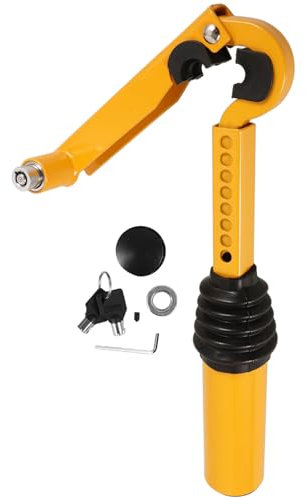 Generic Blocco Antifurto Regolabile Per Freno Mano e Leva Cambio Veicoli Acciaio Resistente Per Auto Suv Camion e Furgoni Facile Da Installare Senza Attrezzi Doppia Funzione Sicurezza